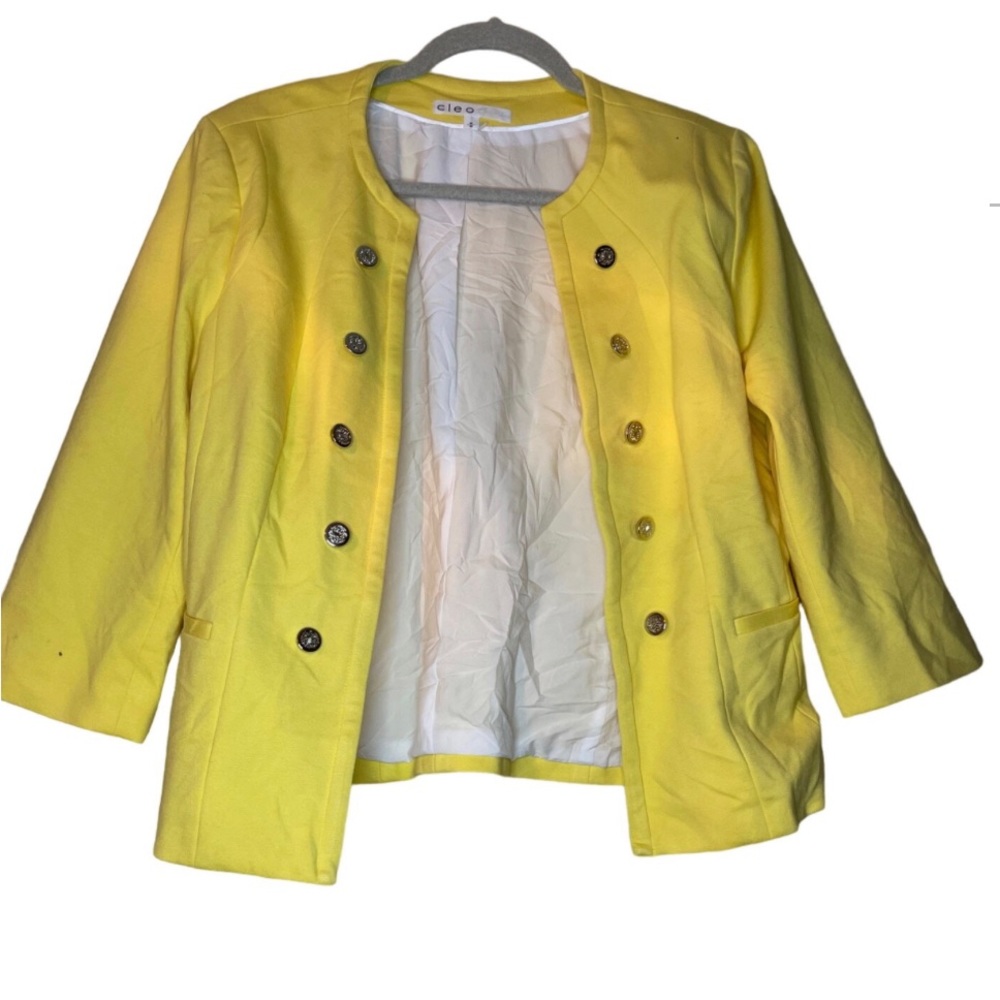 Cloe Military Style Fitted Jacket, Yellow size M